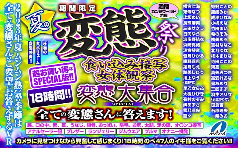 【VRお中元】夏の変態祭り 食い込み接写 女体観察 変態大集合 SPECIAL 全ての変態さんに答えます!
