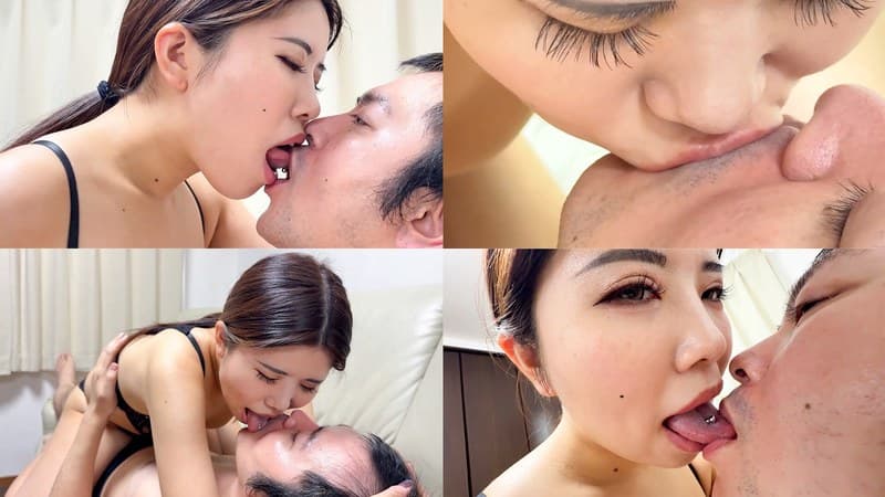 息遣いが色っぽいもなかちゃんがM男に濃厚キス
